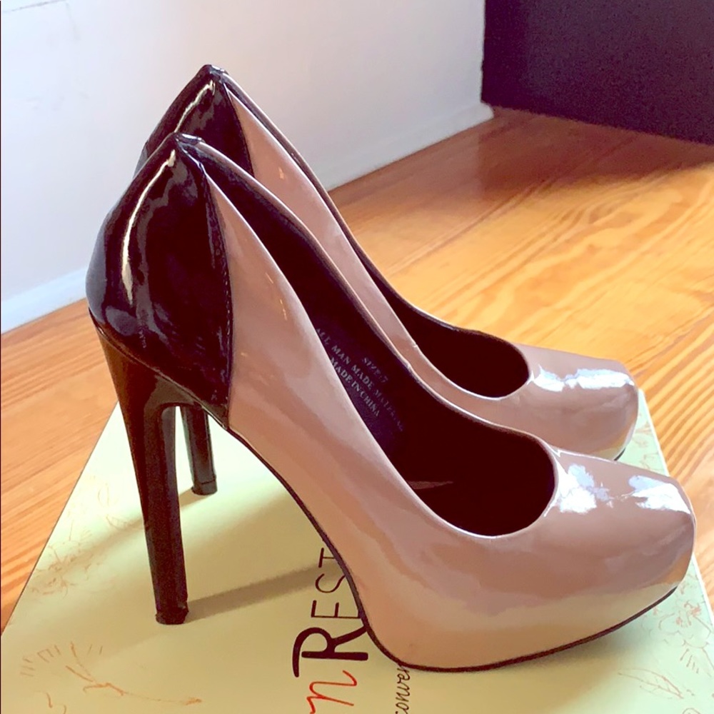 Nude and black heels